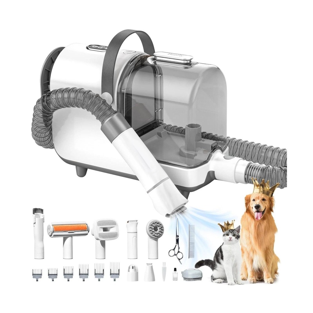 Bunfly Pet Grooming Kit & Low Noise Vacuum PC-S1 13,000Pa Suction 3.5L Dust Box